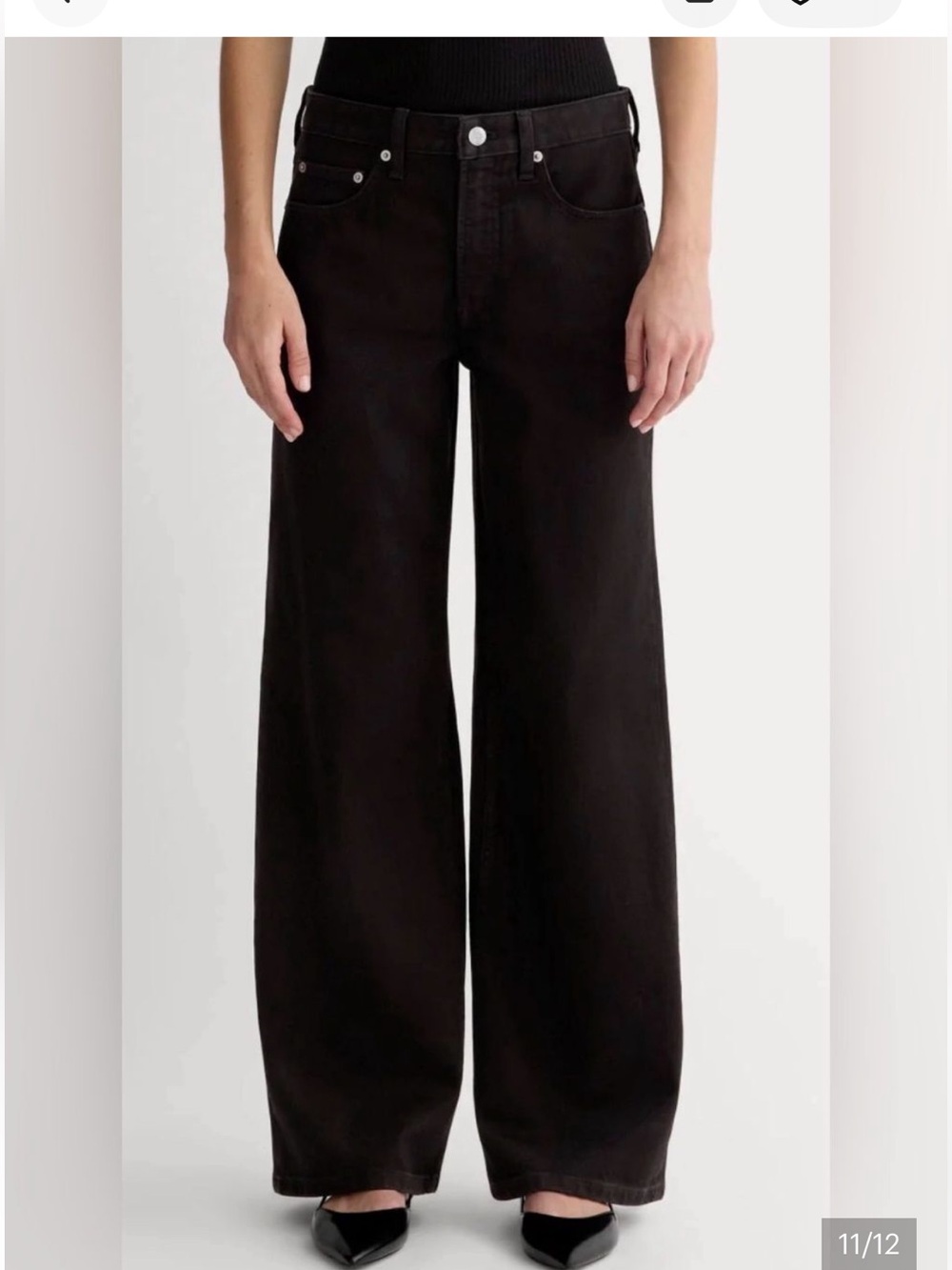 Everlane The Mid-Way Jeans in Black wide leg sz 31